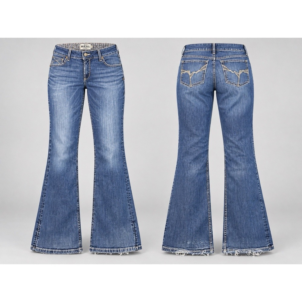 Ariat jeans Dark Wash Wide-Leg Jeans women 33r x31 thick stitch pr arrow